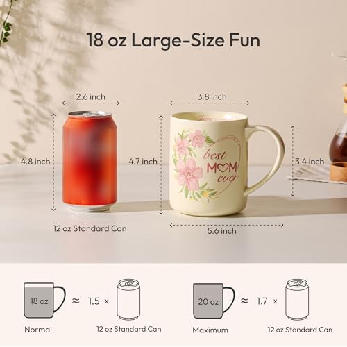 18 oz Large Ceramic Coffee Mug, Porcelain Tea Cup with Big Handle - Image 3