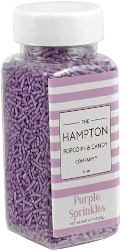 Purple Sprinkles Jimmies 3.17 oz, Sprinkles For Cake Decorating, Cake Sprinkles, Sprinkles For Baking, Ice Cream & More, The Hampton Candy Company by TheHamptonPopcornCandyCompany
