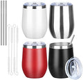 MEZMUT 12 Oz Insulated Wine Tumbler with Lid Wine Glass(Multicolor,4 Pack) by MEZMUT