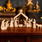 13Pcs Wooden Christmas Nativity Scene Set by NEROSUN