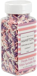 Pink, Purple & White Sprinkles Jimmies 3.17 oz, Sprinkles For Cake Decorating, Cake Sprinkles, Sprinkles For Baking, Ice Cream & More, The Hampton Candy Company by TheHamptonPopcornCandyCompany