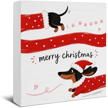 Dachshund Christmas Decor, Merry Christmas Weiner Dog Decorations by EUDOSI