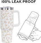 Fall Tumbler with Lid and Straw 40oz,Orange Pumpkin Maple Leaves Vacuum Autumn Insulated Leak Proof Tumbler,Farmhouse Cute Gifts Women Girls,Fall Accessories Stainless Steel Coffee Cup - Image 5