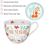 20 oz Floral Best Friend Coffee Mug, Premium Bone China Tea Cup with Meaningful Friendship Quote, Cute Soul Sister Gift for Women, Designed in England by Harvest Green Studio - Image 4