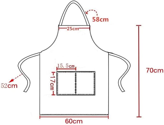 Total 12 PCS Plain Red Bib Apron - Image 2