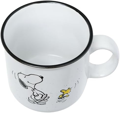 Silver Buffalo Peanuts Snoopy Wax Resist, Ceramic Camper Mug, 20oz - Image 3