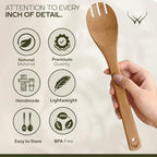 Prime Bamboo Wooden Spoons for Cooking Set of 7 Pcs – Wooden Cooking Utensils with Long Handle, Includes Flat Wood Spoon, Bamboo Spatula, and Slotted Spoon for Kitchen Utensils Set - Image 6