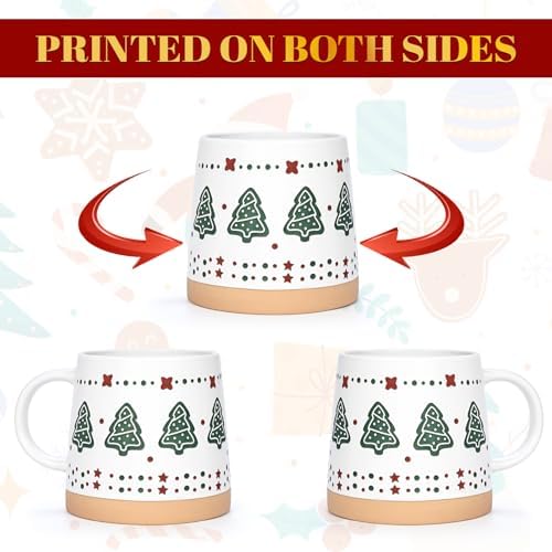 Homlouue Christmas Mugs Set of 4, Merry Christmas Mugs, Holiday Mug, Holiday Coffee Mugs, Xmas Gifts for Friends Family Coworker, 14 Oz - Image 6