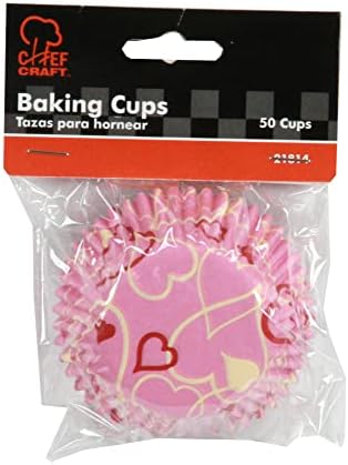 Chef Craft Paper Patterned Cupcake Liners, 50 count, Pink/White/Red - Image 2