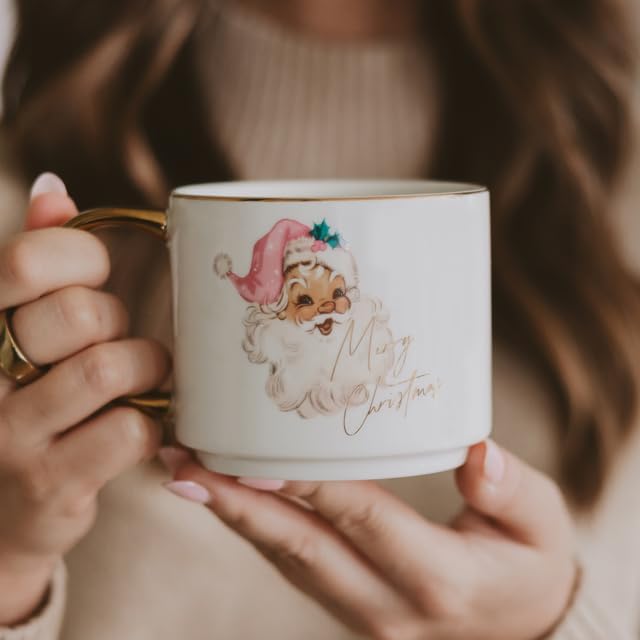 Sweet Water Decor Santa Coffee Mug, 14oz China Christmas Mug with Gold Handle, Large Holiday Winter Cup for Coffee, Tea & Hot Chocolate, Stocking Stuffer Gifts for Women - Image 3