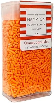 Bright Orange Sprinkles Jimmies 2 oz, Sprinkles For Cake Decorating, Baking, Ice Cream & More, The Hampton Candy Company by TheHamptonPopcornCandyCompany