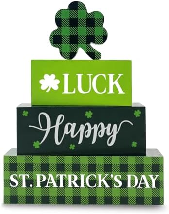 4Pcs st patricks day decorations, Wooden Table Decor for St. Patrick's Day by Golibra