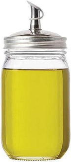 Jarware Stainless Steel Oil Cruet Lid, Regular Mouth Mason Jar Pour Spout Lid by Jarware