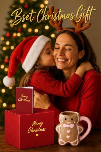 Christmas Mugs - Holiday Card & Gift Box Included - Gingerbread Man Design - Funny & Cute Coffee Christmas Mug - Perfect for Mom Kids Dad Gifts 13 Oz - Image 5