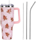 Christmas Tumbler with Handle and Straw Lid 40 oz,Cute Gifts for Women Merry Xmas Gingerbread and Snowflake Winter Holiday Festival Vacuum Insulated Leak Proof Stainless Steel Coffee Cup Mug by Unknown