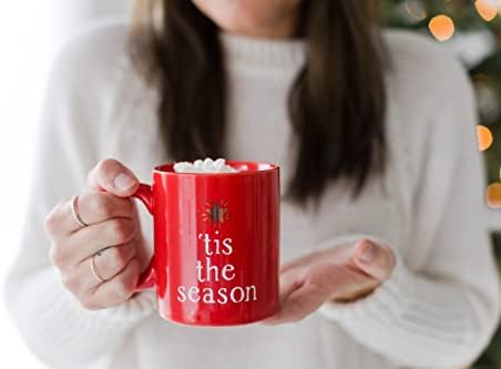 Pearhead Holiday Mug Set, Here for the Cocoa & Tis the Season, Set of 2 - Image 6
