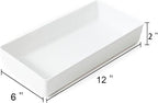 3 Pack White Plastic Drawer Organizer Tray Cutlery Utensil Makeups Drawer - Image 2
