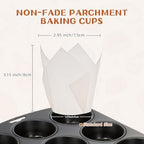200pcs White Tulip Cupcake Liners for Baking Cups, Premium Parchment paper Tulip Muffin Liners, Greaseproof Cupcake Wrapper for Party, Christmas by JIRNGLA - Image 2