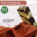Chocolate Bar Molds Silicone Rectangle for Granola Deep Bars, 2-pack 8 Cavities Thick Flexible Molds for Homemade Snacks Sugar Free Energy Soft Baked Oat Protein Energy Bars, Easy Release Moulds Tray - Image 3