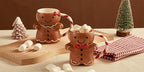 Bico 3D Gingerbread Man Mugs Set of 2, 9 oz Hand Painted Stoneware - Image 6