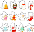 Christmas Cookie Cutters Set, 12 Pieces Stainless Steel Metal Christmas Cookie Cutters Shapes - Gingerbread Men,Christmas Tree,Snowflake, Candy Cane, Santa Face, Star and More by QtoiKce