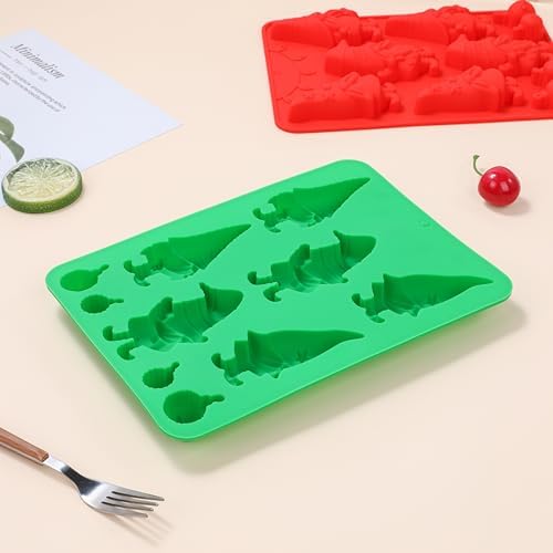 Christmas Silicone Mold for Baking - 2 Pack Christmas Candy Chocolate Molds for Handmade Soap, Chocolate, Jello, Cake Cupcake Decoration, Candy and Candles - Image 6