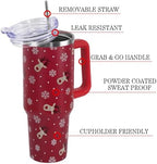 Christmas Tumbler with Handle and Straw Lid 40 oz,Cute Gifts for Women Merry Xmas Reindeer Snowflakes Winter Holiday Festival Vacuum Insulated Leak Proof Stainless Steel Coffee Cup Mug - Image 3