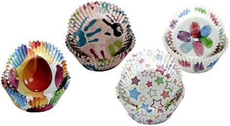 Chef Craft Paper Patterned Cupcake Liners, 50 Count, Blue/Pink/Green/Orange - Image 3