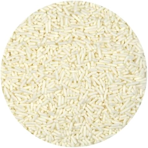 White Sprinkles Jimmies 4 oz, Sprinkles For Cake Decorating, Baking, Ice Cream & More, The Hampton Candy Company - Image 3
