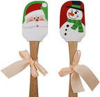 BOYAN Large Christmas Silicone Spatula with Wooden Handle for Baking, 2PCS - Image 2