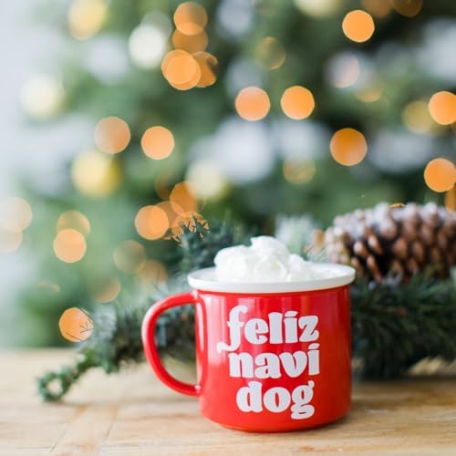 Pearhead Feliz Navidog Christmas Coffee Mug, Red, 15 oz - Image 4