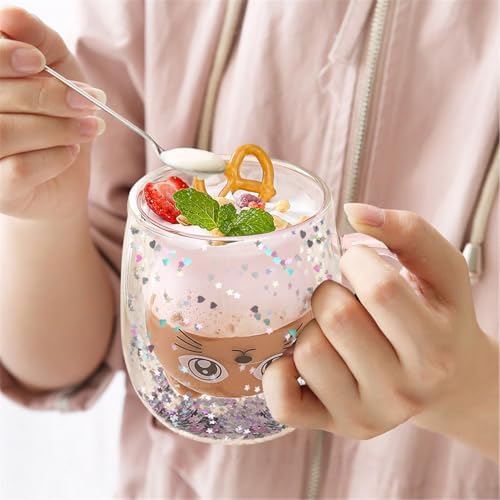 Gifts for Women Cat Gifts Double Walled Glass Coffee Latte Cup Cute Stuff Cat Mug Gifts for Her Christmas Stocking Fillers,Birthday,Valentines,Halloween Presents for Women,Kid,Mum,Teacher - Image 5