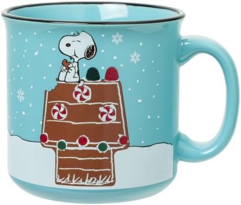 Silver Buffalo Peanuts Snoopy Glitter Ceramic Camper Mug, 20oz by SilverBuffalo