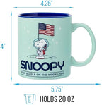 Silver Buffalo Peanuts Beagle on the Moon Snoopy Space, Ceramic Mug, 20oz - Image 2