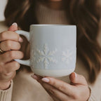 Sweet Water Decor Snowflake Coffee Mug, 14oz Stoneware Christmas Mug, Dishwasher & Microwave Safe, Large Holiday Winter Cup for Coffee, Tea & Hot Chocolate, Stocking Stuffer Gifts for Women - Image 5