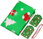 CCINEE Giant Christmas Gift Bags,Green Christmas Sacks for Jumbo Gift Package(36"x44") with Tag Card and Wrapping Tie - Image 2