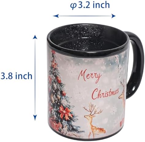 Kmiles Heat Changing Christmas Deer/Tree Snowman Mug Colour Changing Magical Coffee/Tea Cup 12 Oz, Blue/White, Wonderful Christmas Gifts. - Image 4