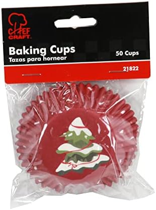 Chef Craft Paper Patterned Cupcake Liners, 50 Count, Red/Green/White - Image 2