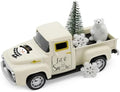 Snowman Truck Decor, Beige Christmas Pickup with Polar Bear Snowflakes by Unknown