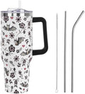 Halloween Tumbler with Lid and Straw 40oz,Cute Floral Bat Hearts Vacuum Insulated Leak Proof Stainless Steel Coffee Cup,Goth Cute Spooky Halloween Accessories Gift for Women Girls by Unknown