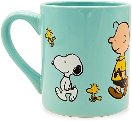 Silver Buffalo Peanuts Group Walk Featuring Charlie Brown, Snoopy, Woodstock, Linus, Sally, and Lucy Ceramic Mug, 14 Ounces - Image 3