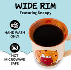 Silver Buffalo Peanuts Snoopy Fall Leaf, Wide Rim Ceramic Mug, 16oz - Image 3