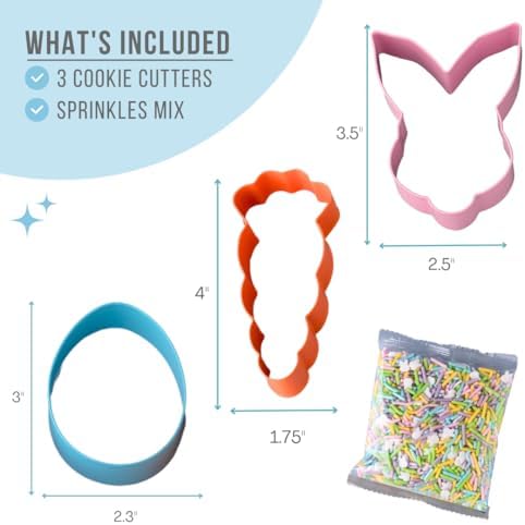 Sweets Indeed Easter Cookie Cutters with Sprinkle Mix, Baking and Decorating Kit - Image 2