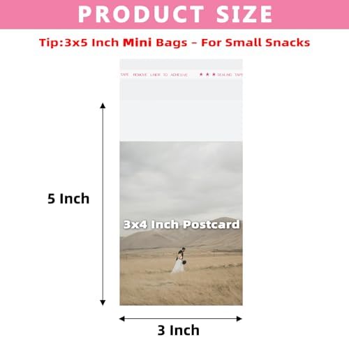 3x5 In Cookie Bags Clear Self Sealing Cellophane Treat Bags 200Pcs - Image 2