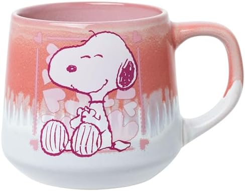 Silver Buffalo Peanuts Snoopy Hearts Love, Reactive Glaze Pottery Mug, 18oz by SilverBuffalo