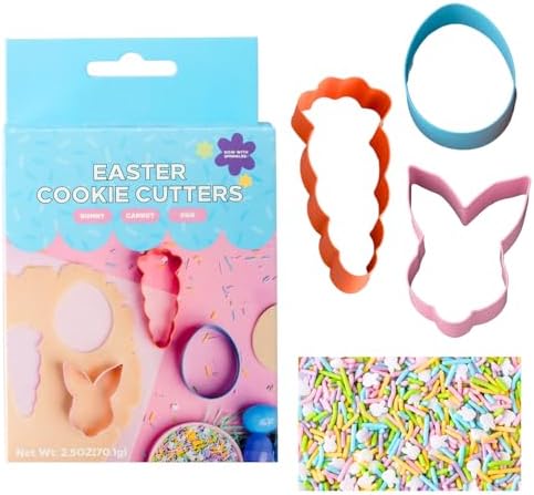Sweets Indeed Easter Cookie Cutters with Sprinkle Mix, Baking and Decorating Kit by SweetsIndeed