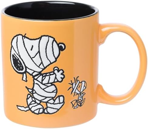 Silver Buffalo Peanuts Mummy Snoopy, Wax Resist Ceramic Pottery Mug, 20oz by SilverBuffalo