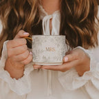 Sweet Water Decor Mrs Mug, 14oz Fine Bone China Coffee Cup with Gold Handle and Grey Delft Pattern, Bridal Shower Gift for Wedding Bride, Engagement & Newlyweds - Image 5