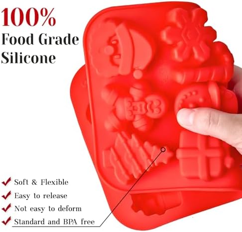 Christmas Chocolate Silicone Molds for Baking, 4 PCS - Image 3