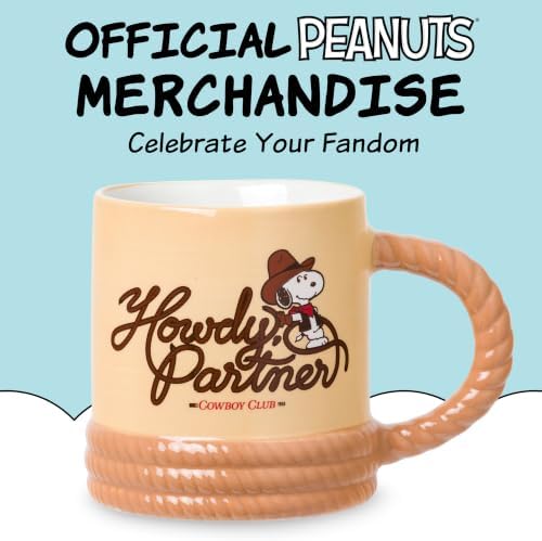Silver Buffalo Peanuts Western Howdy Partner, 3D Sculpted Mug, 20oz - Image 4
